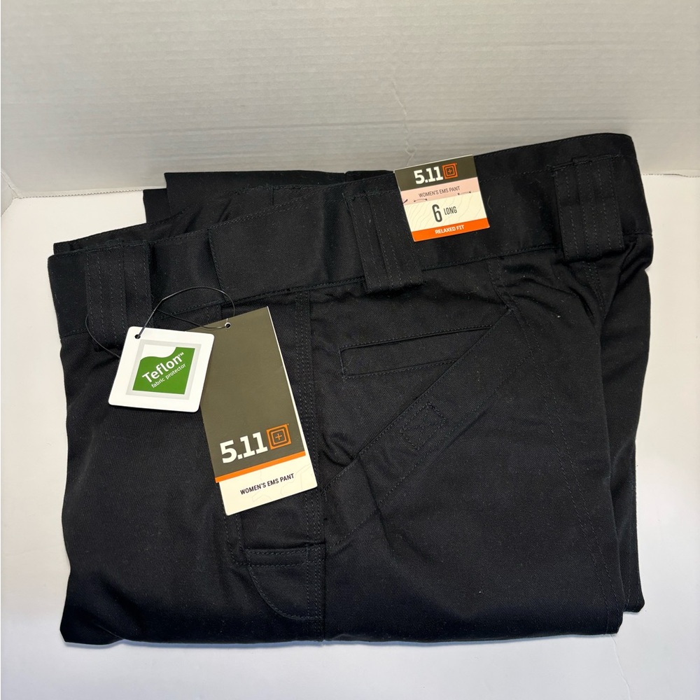 Tactical EMS 5.11 Pants Women’s Black Size 6 Long Fabric Protector Relaxed Fit